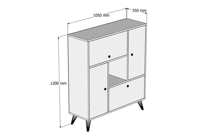 Mijdrekt Highboard 35x105 cm - Valnöt - Förvaringsskåp