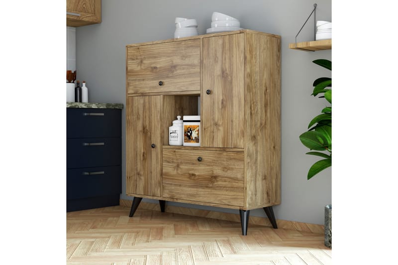 Mijdrekt Highboard 35x105 cm - Valnöt - Förvaringsskåp