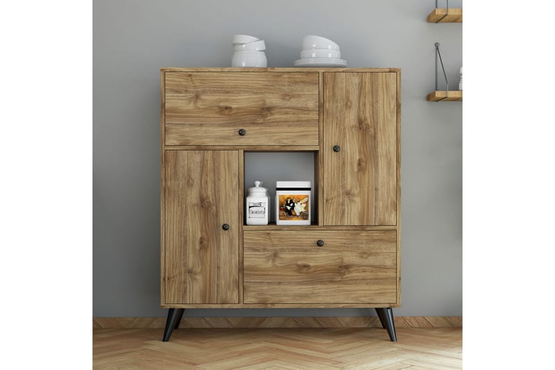 Mijdrekt Highboard 35x105 cm - Valnöt - Förvaringsskåp