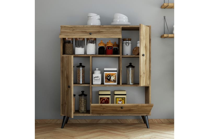 Mijdrekt Highboard 35x105 cm - Valnöt - Förvaringsskåp