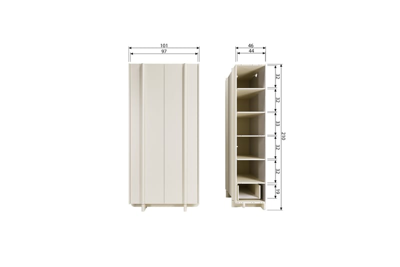 Morya Highboard - Beige - Förvaringsskåp