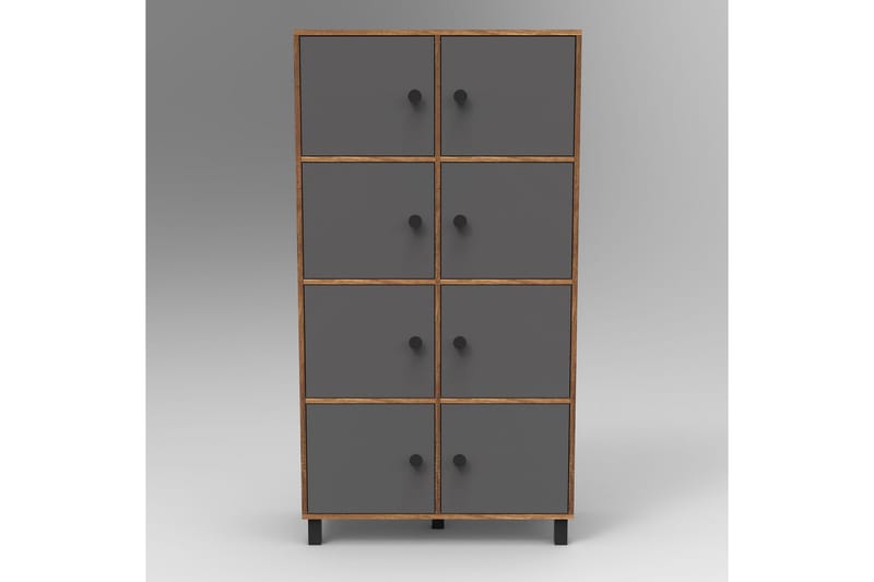 Numandro Highboard 40x96 cm - Teak/Antracit - Förvaringsskåp