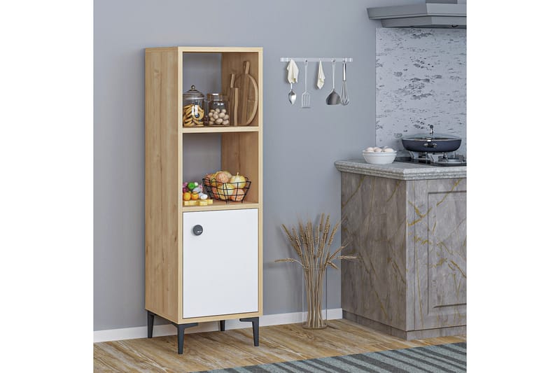 Olsenago Highboard 39x35 cm - Blå/Natur/Vit - Förvaringsskåp