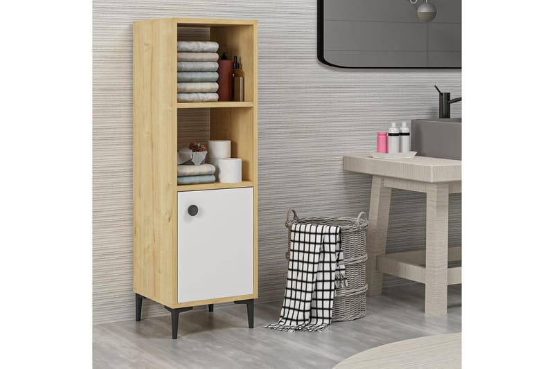 Olsenago Highboard 39x35 cm - Blå/Natur/Vit - Förvaringsskåp