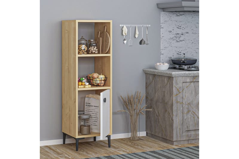 Olsenago Highboard 39x35 cm - Blå/Natur/Vit - Förvaringsskåp