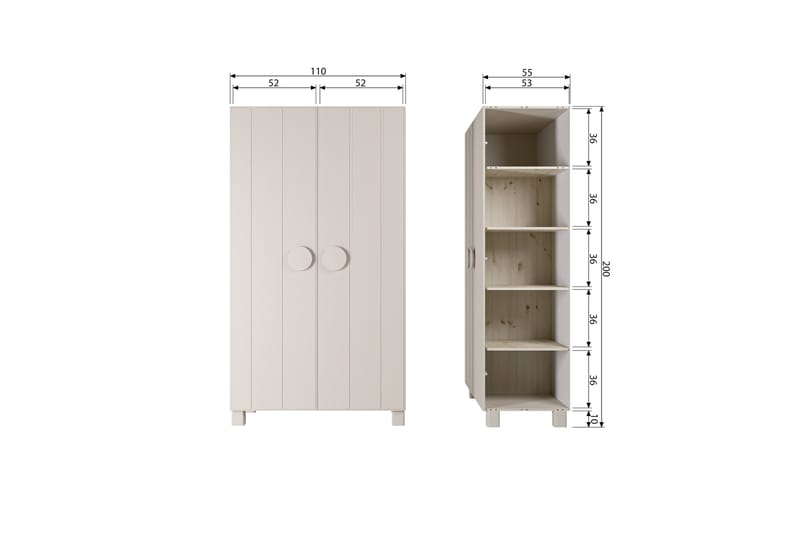 Ragini Highboard - Beige - Förvaringsskåp