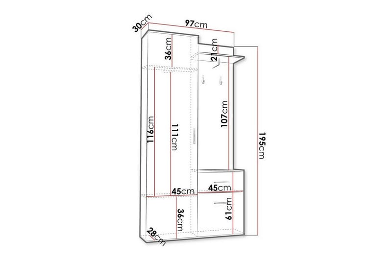 Rosehall Highboard - Svart - Förvaringsskåp