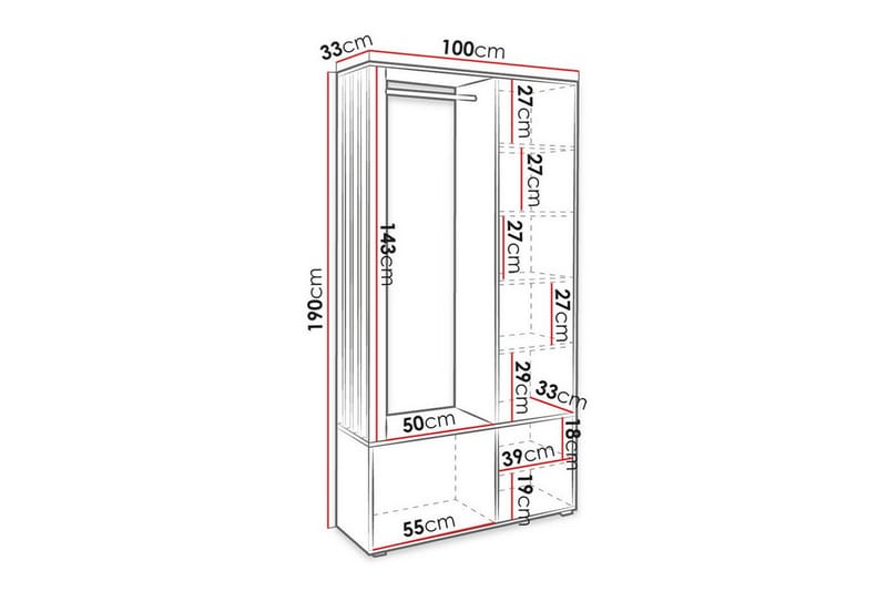 Rosehall Highboard - Vit - Förvaringsskåp