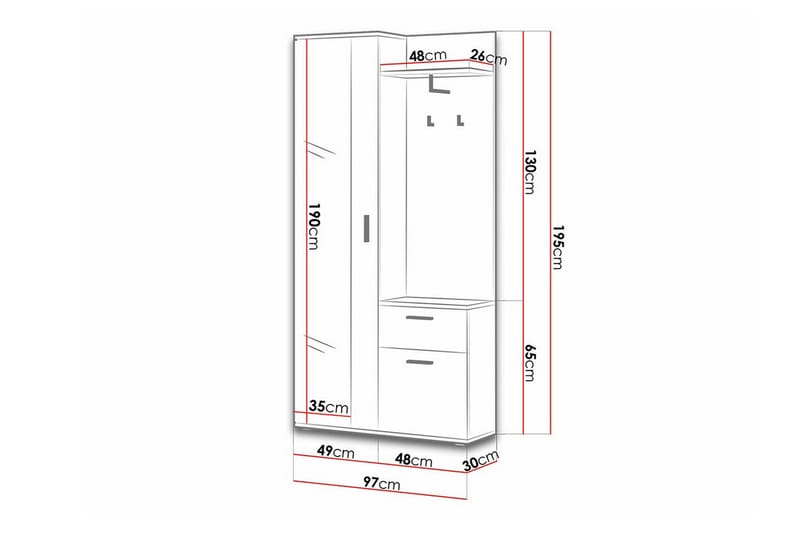 Rosehall Highboard - Vit - Förvaringsskåp