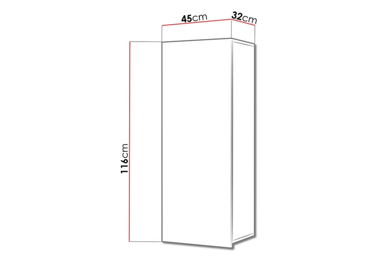 Tessan Väggskåp 45 cm Lodrätt - Trä - Förvaringsskåp