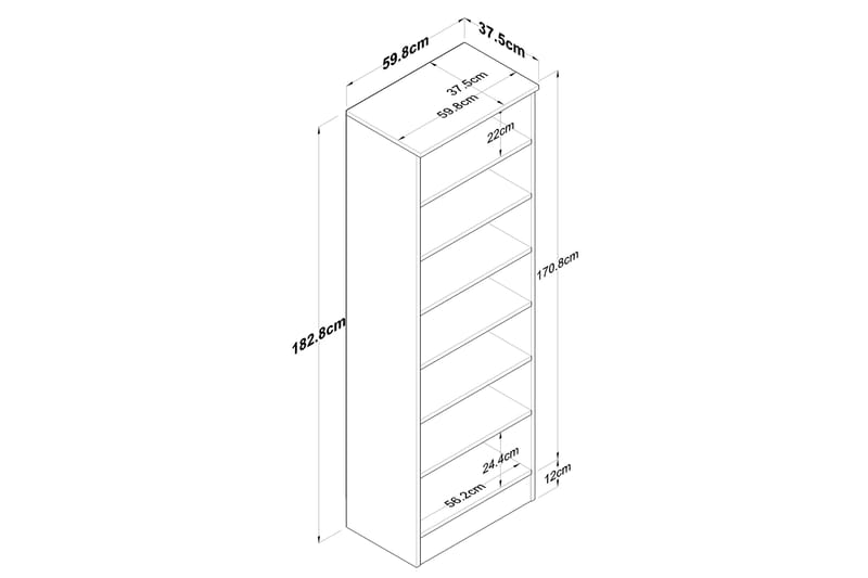 Hooda Highboard 59,8x182,8 cm Vit - Hanah Home - Förvaring - Skåp - Förvaringsskåp