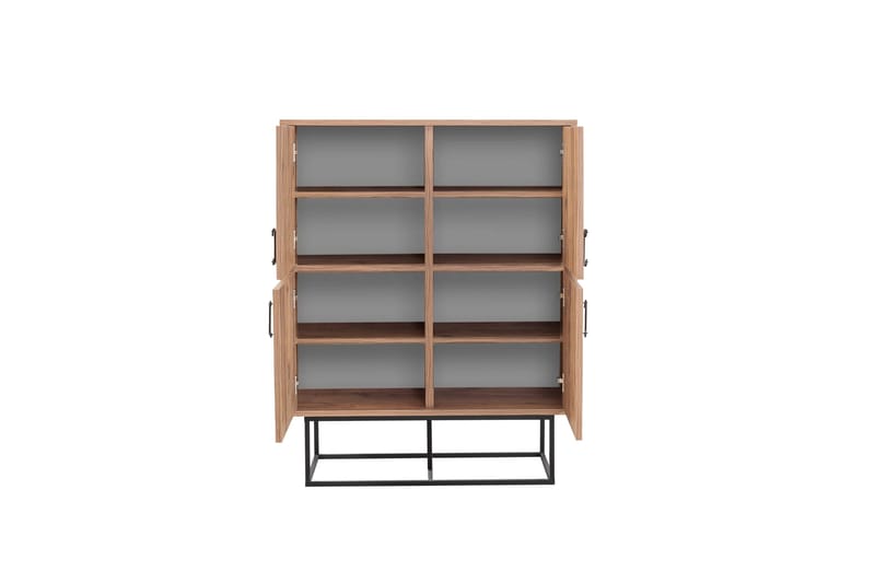 Quantum Solo Highboard 93x115 cm Svart/Brun - Hanah Home - Förvaringsskåp