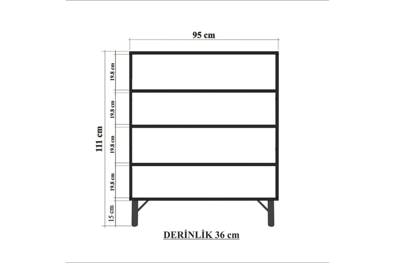 Sia Highboard 95x111 cm Vit/Brun/Lila/Gul - Hanah Home - Förvaring - Skåp - Förvaringsskåp