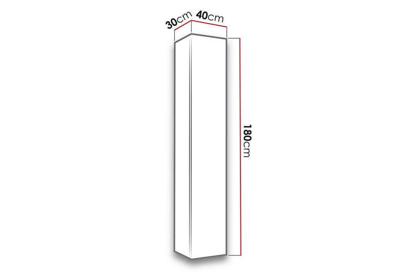 Narbonne Smalt Vitrinskåp 30 cm djup 40 cm bred 180 cm hög Mörkt Trä - Natur/Svart - Förvaring - Skåp - Vitrinskåp