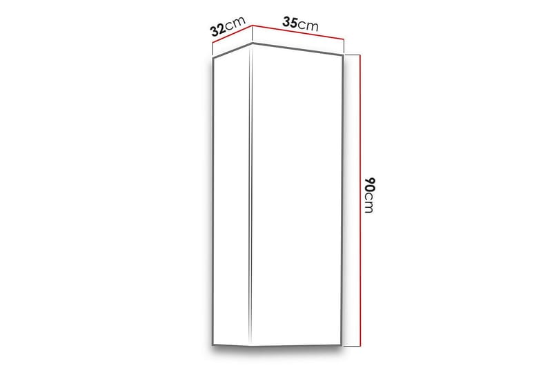 Narbonne Smalt Vitrinskåp 32 cm djup 35 cm bred 90 cm hög Mörkt Trä - Natur/Svart - Förvaring - Skåp - Vitrinskåp