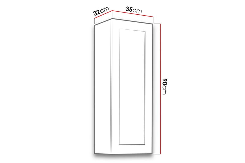 Narbonne Vitrinskåp Vit LED Belysning 32 cm djup 35 cm bred 90 cm hög Mörkt Trä Glas - Natur/Svart - Förvaring - Skåp - Vitrinskåp