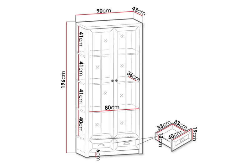 Prowansja Lågt Vitrinskåp Vit LED Belysning 35 cm djup 90 cm bred 109 cm hög Trä - Grön - Förvaring - Skåp - Vitrinskåp