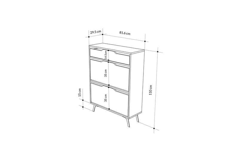 Astat Skoskåp 81,6 cm - Antracit - Förvaring - Skoförvaring - Skoskåp