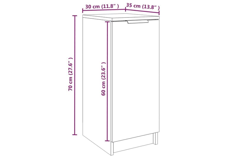 beBasic Skoskåp betonggrå 30x35x70 cm konstruerat trä - Grey - Skoskåp - Hallförvaring - Skoförvaring