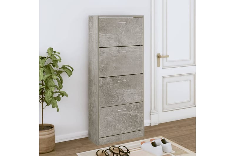 beBasic Skoskåp betonggrå 63x24x147 cm konstruerat trä - Grey - Förvaring - Skoförvaring - Skoskåp