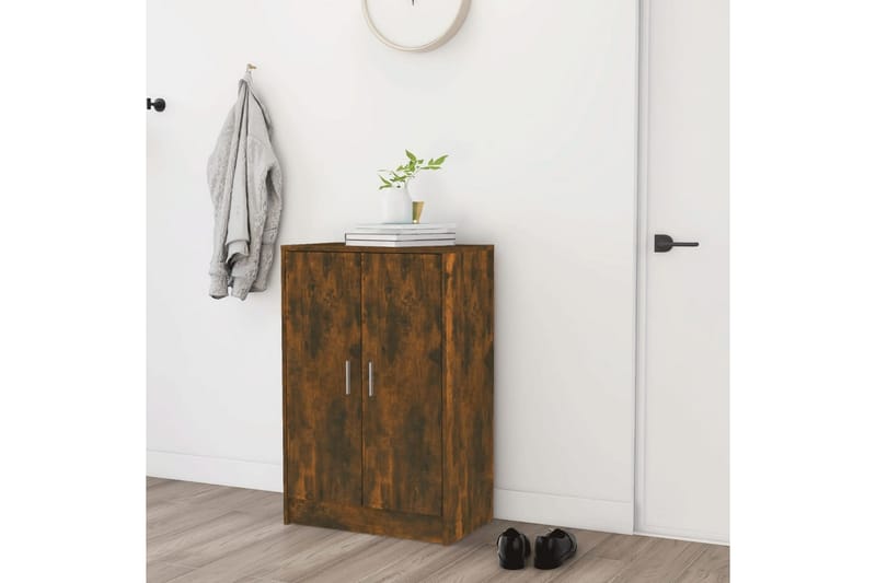 beBasic Skoställ rökfärgad ek 60x35x92 cm konstruerat trä - Brown - Förvaring - Skoförvaring