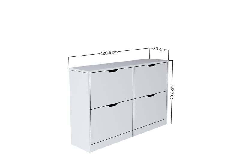 Durusu Skoskåp 120,5 cm - Mattvit - Förvaring - Skoförvaring - Skoskåp