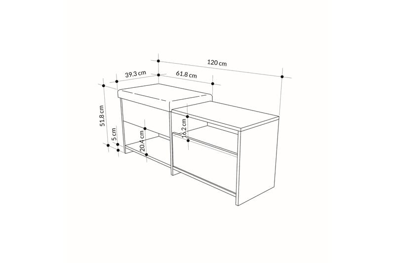 Filux Skoskåp 120,3 cm - Antracit - Förvaring - Skoförvaring - Skoskåp