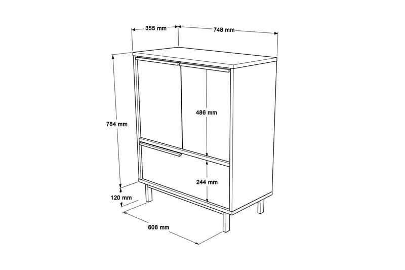 Liyakat Skoskåp 74,8 cm - Vit - Skoskåp - Hallförvaring - Skoförvaring