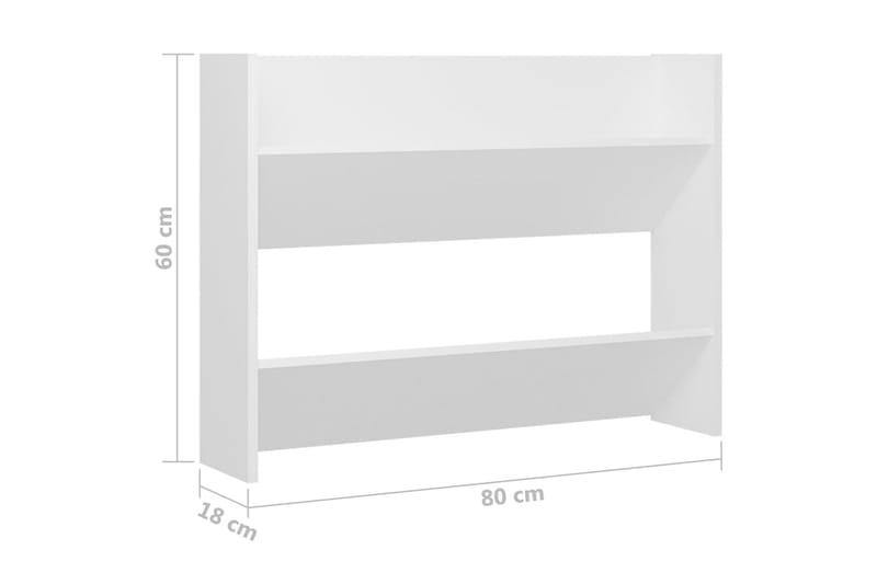 Väggmonterat skoställ vit 80x18x60 cm spånskiva - Vit - Hallförvaring - Skoförvaring - Skohylla & skoställ