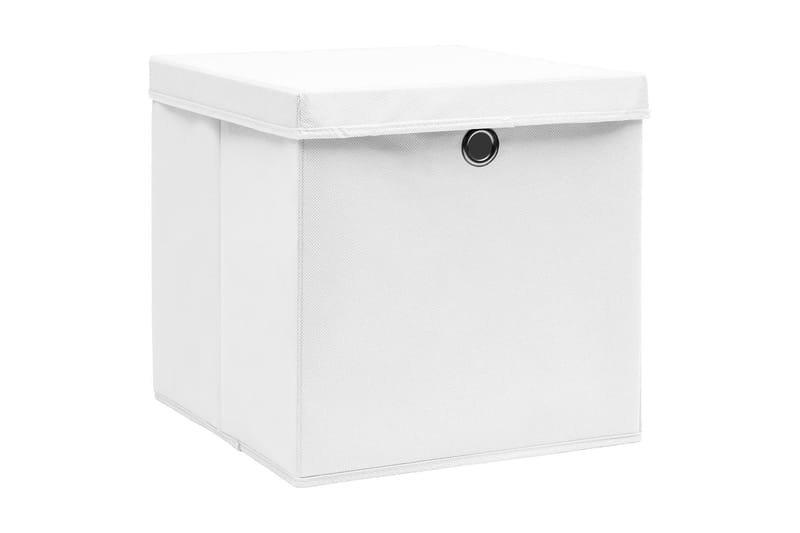 Förvaringslådor med lock 10 st vit 32x32x32 cm tyg - Vit - Förvaring - Småförvaring - Förvaringslåda