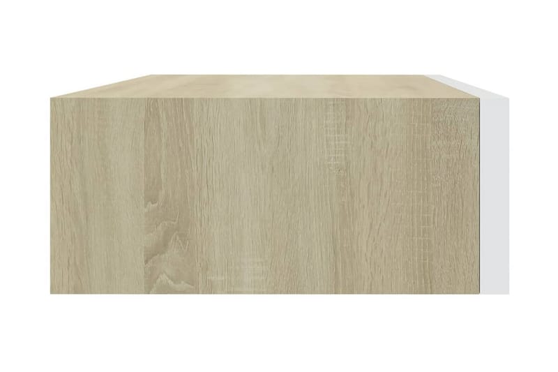 Vägglådor ek och vit 2 st 40x23,5x10 cm MDF - Beige/Vit - Förvaringslåda