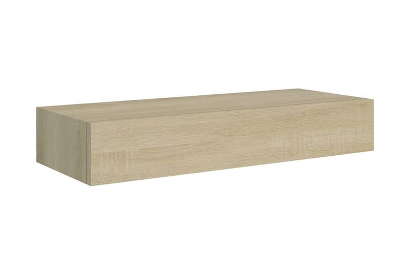 Väggmonterad låda 2 st ek 60x23,5x10 cm MDF - Brun - Förvaringslåda