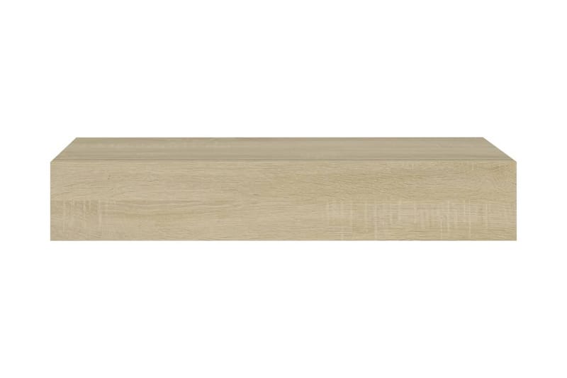 Väggmonterad låda 2 st ek 60x23,5x10 cm MDF - Brun - Förvaringslåda