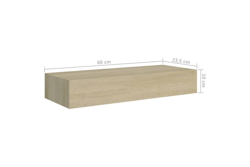 Väggmonterad låda ek 60x23,5x10 cm MDF - Brun - Förvaring - Småförvaring - Förvaringslåda