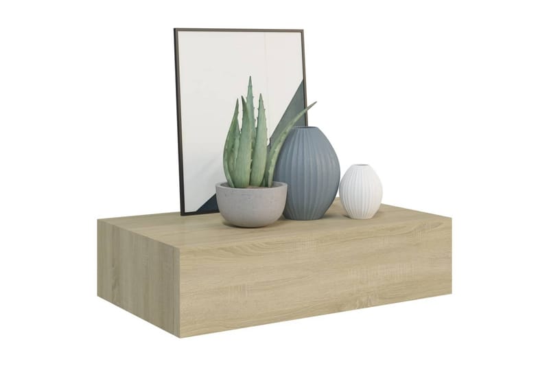 Väggmonterade lådor ek 2 st 40x23,5x10 cm MDF - Brun - Förvaringslåda