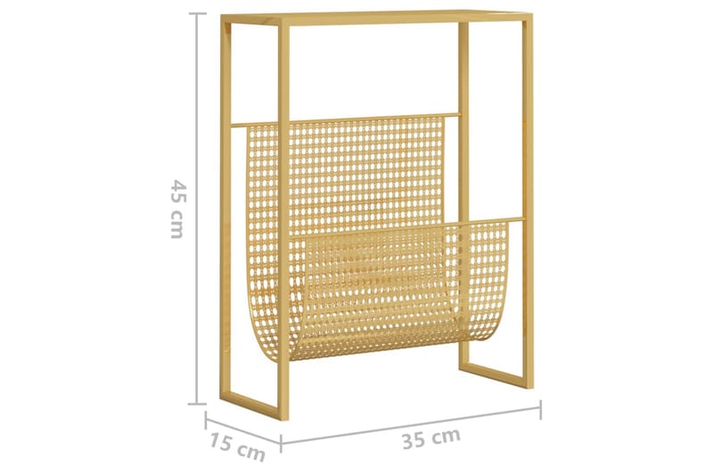 Tidningsställ guld 35x15x45 cm stål - Guld - Småförvaring - Tidningsställ