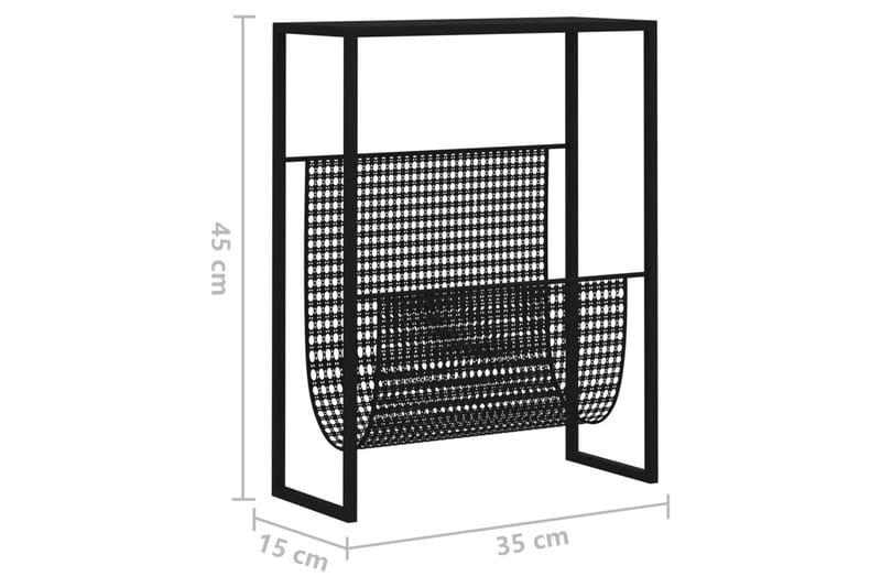 Tidningsställ svart 35x15x45 cm stål - Svart - Förvaring - Småförvaring