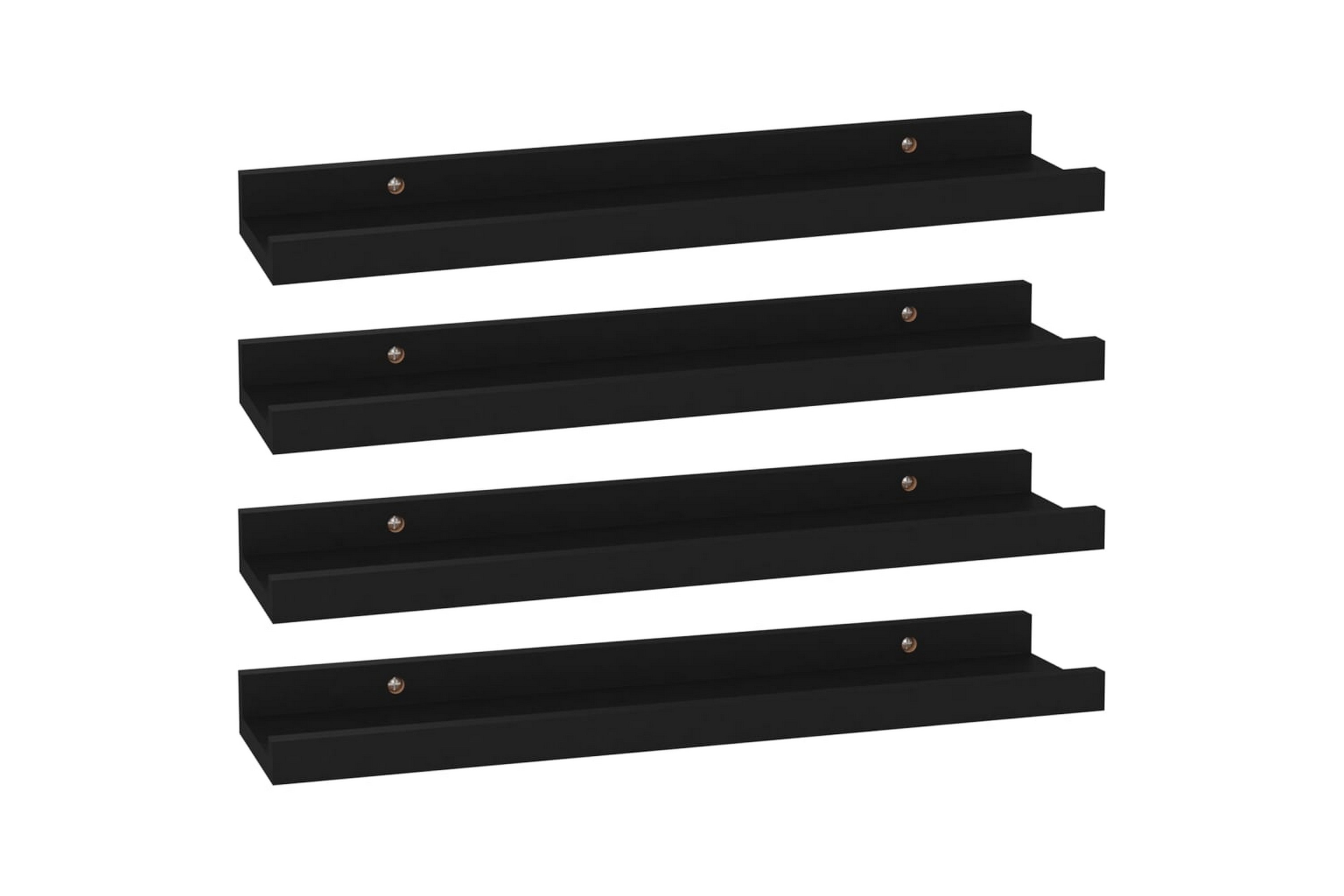 Be Basic Vägghyllor 4 St Svart 40x9x3 Cm Svart - Förvaring - Black ...