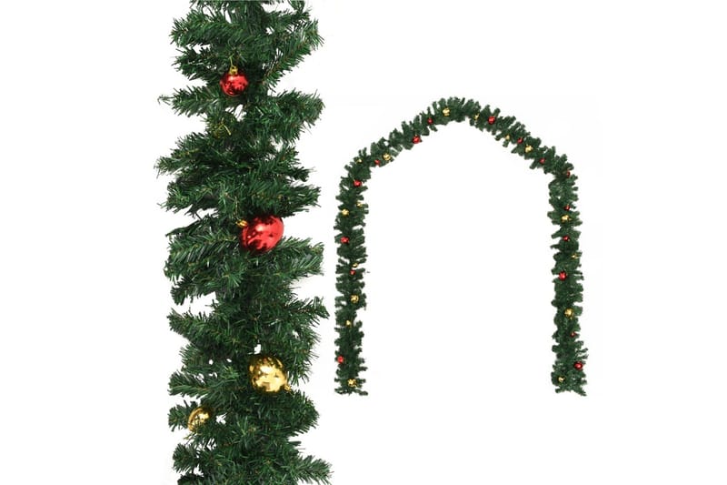 Julgirlang med julgranskulor 20 m - Grön - Festdekoration - Nyårsdekoration - Girlang - Dekoration & inredningsdetaljer