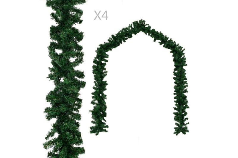 Julgirlanger 4 st grön 270 cm PVC - Grön - Festdekoration - Nyårsdekoration - Girlang - Dekoration & inredningsdetaljer