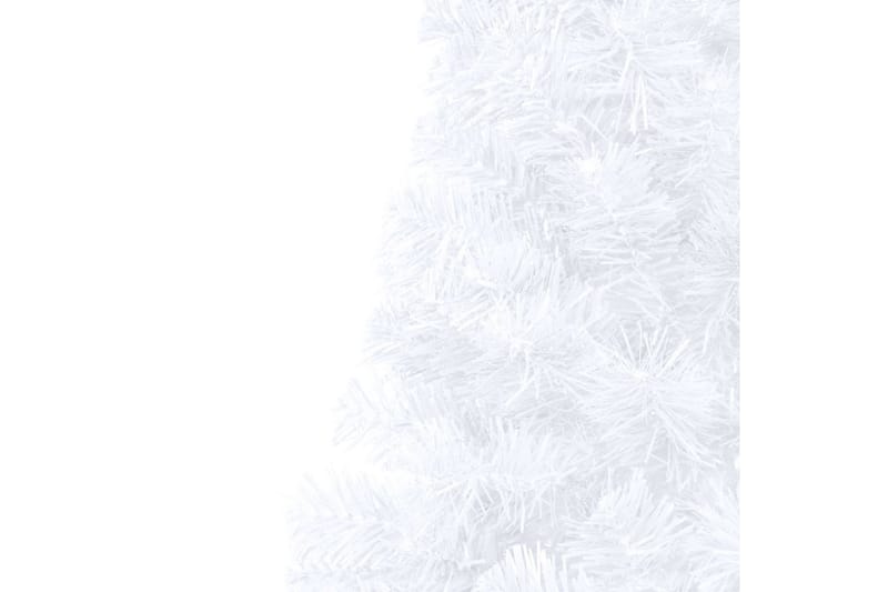 Halv plastgran med fot vit 120 cm PVC - Plastgran