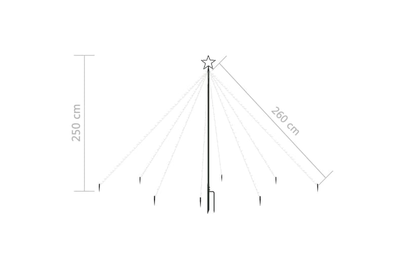 Julgran LED vattenfall inomhus/utomhus 400 lysdioder 2,5 m - Vit - Plastgran