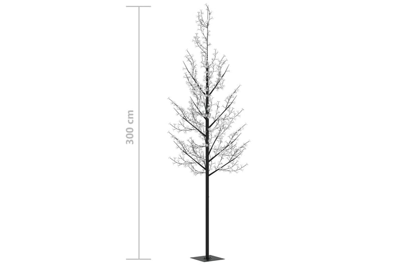 Plastgran 600 LEDs körsbärsblommor flerfärgat ljus 300 cm - Svart - Plastgran