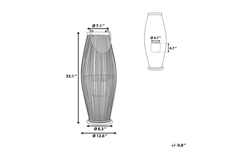 Tahiti Lykta 32 cm - Trä/Natur - Ljusstake & ljuslykta - Dekoration & inredningsdetaljer