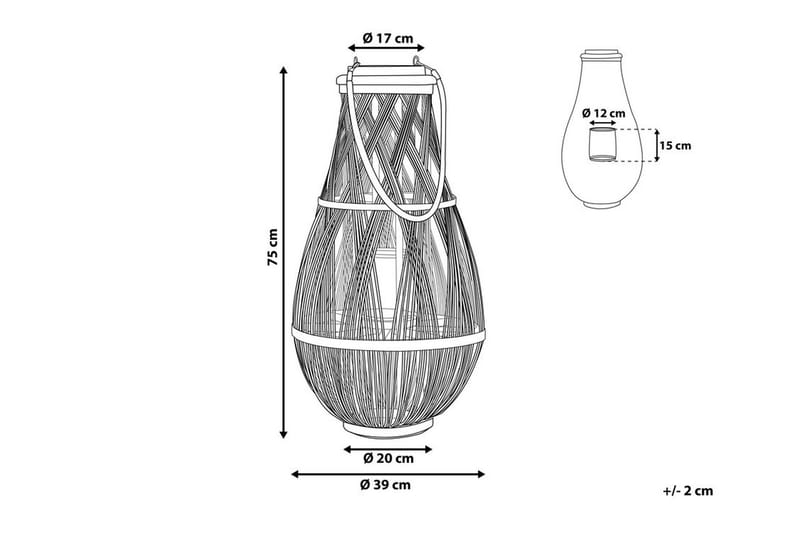 Tonga Lykta 39 cm - Trä/Natur - Ljusstake & ljuslykta - Dekoration & inredningsdetaljer