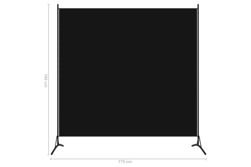 Rumsavdelare 1 panel svart 175x180 cm - Svart - Skärmvägg - Rumsavdelare