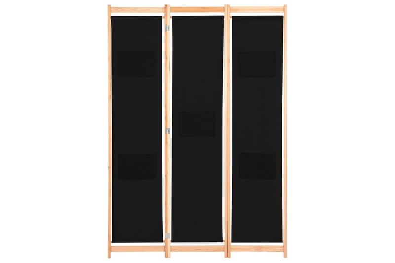 Rumsavdelare 3 paneler 120x170x4 cm svart tyg - Svart - Skärmvägg - Rumsavdelare