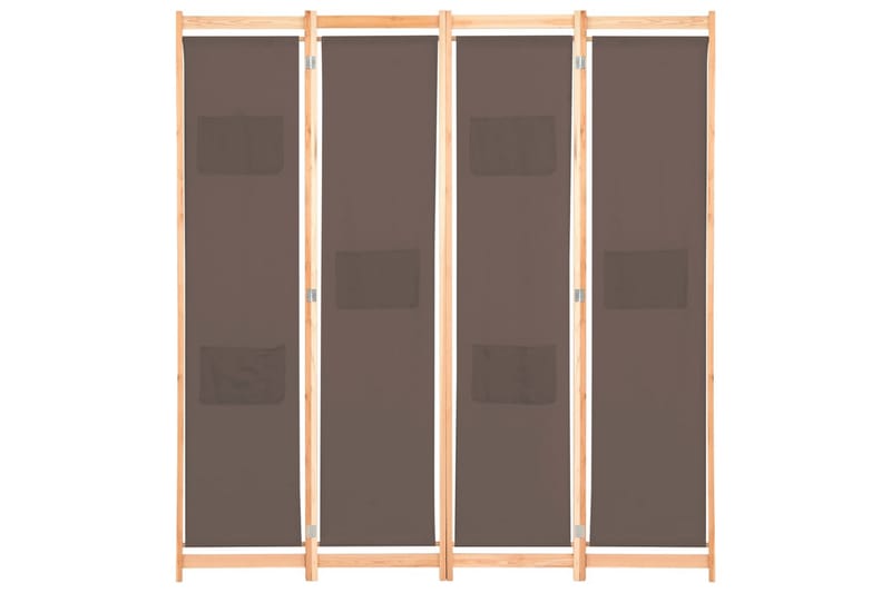 Rumsavdelare 4 paneler 160x170x4 cm brun tyg - Brun - Skärmvägg - Rumsavdelare