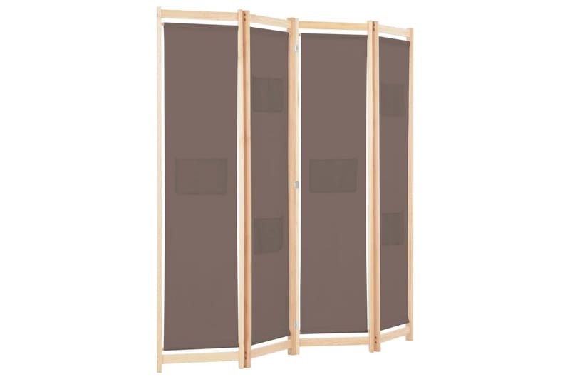 Rumsavdelare 4 paneler 160x170x4 cm brun tyg - Brun - Skärmvägg - Rumsavdelare