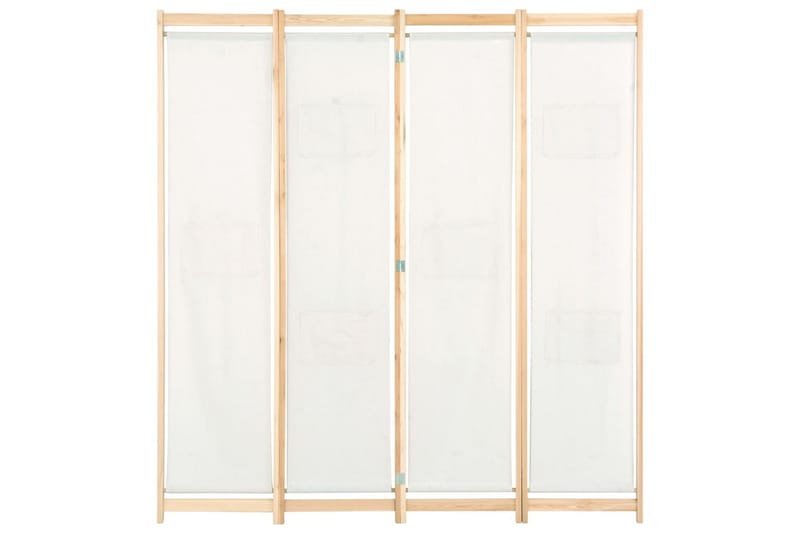 Rumsavdelare 4 paneler 160x170x4 cm gräddvit tyg - Gräddvit - Skärmvägg - Rumsavdelare